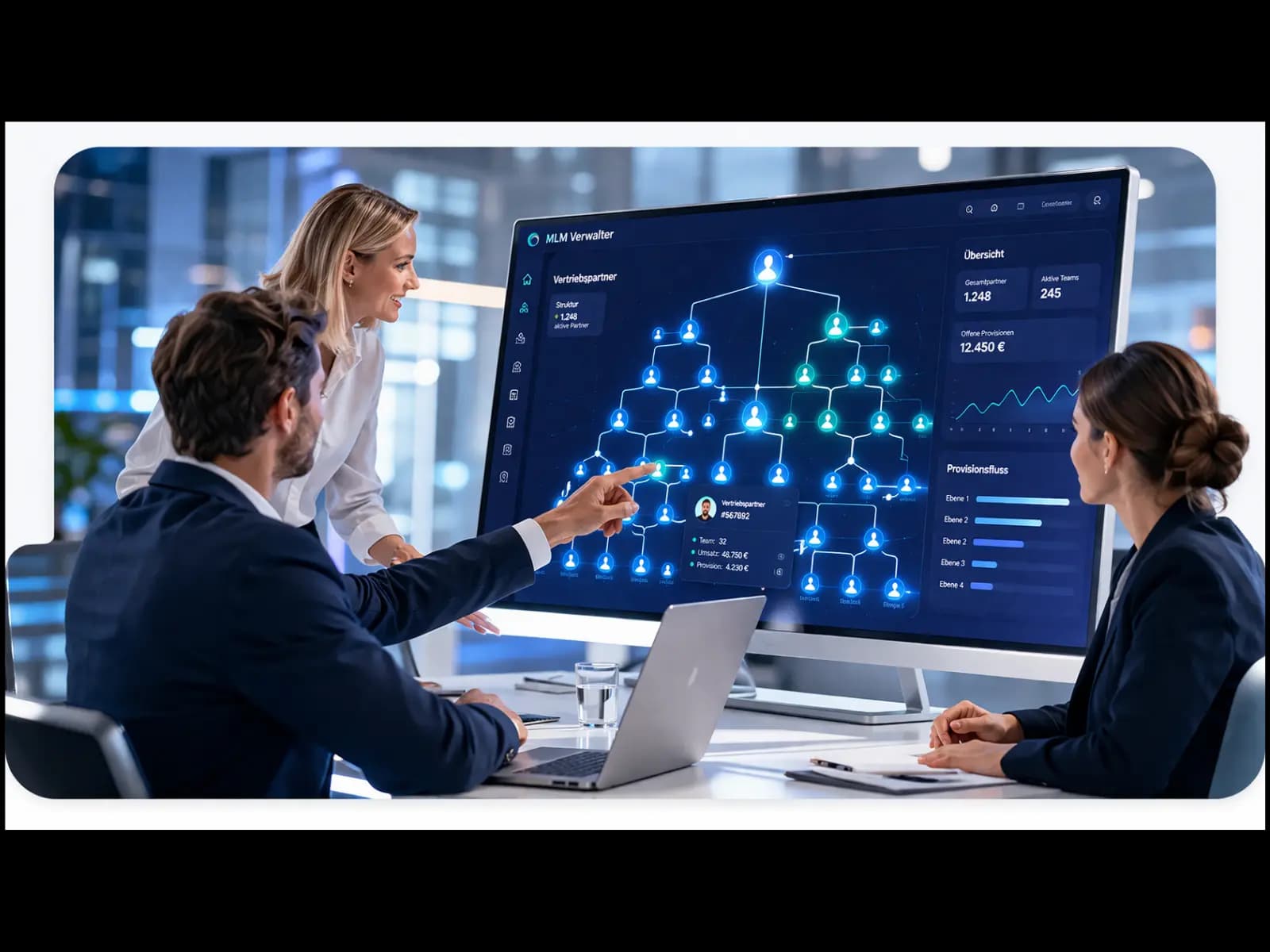 Team bei der Zusammenarbeit — Vertriebspartner effizient verwalten