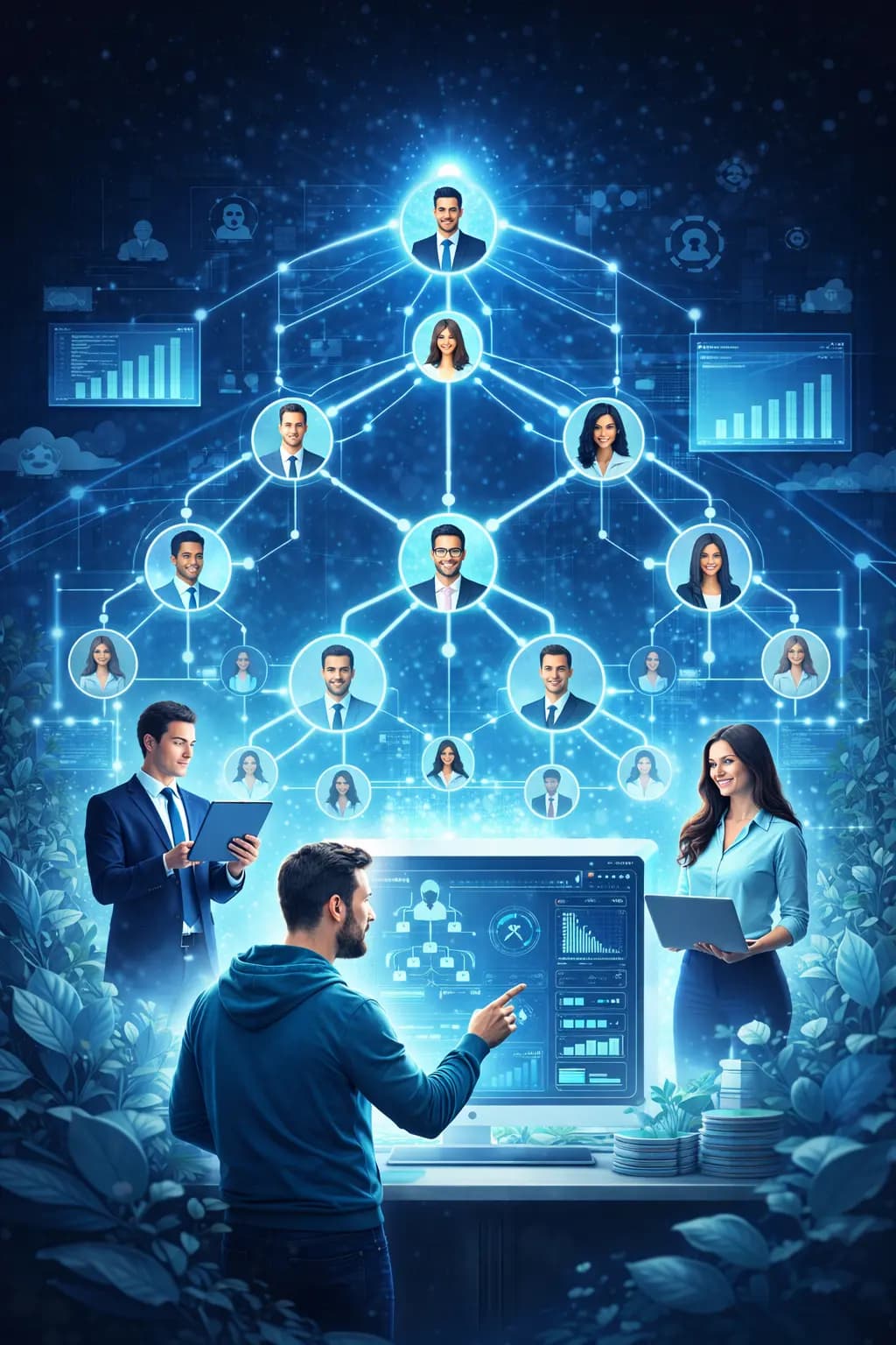 Verwalte dein Network-Marketing strukturiert, automatisiert und skalierbar — Symbolbild: professioneller Vertrieb und Network-Marketing mit MLM Verwalter